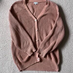 Women's Orange Button-Up Sweater